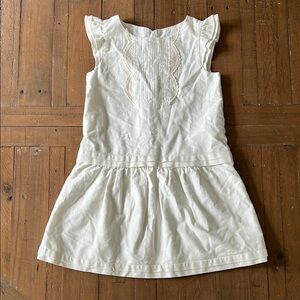 Jacadi x Laure de sagazan cream pleated drop waist ruffled dress